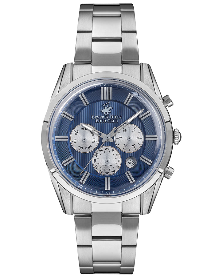 BEVERLY HILLS POLO CLUB Men's Multi Function Blue Sunray Dial Watch - Premium from shopiqat - Just $35.900! Shop now at shopiqat